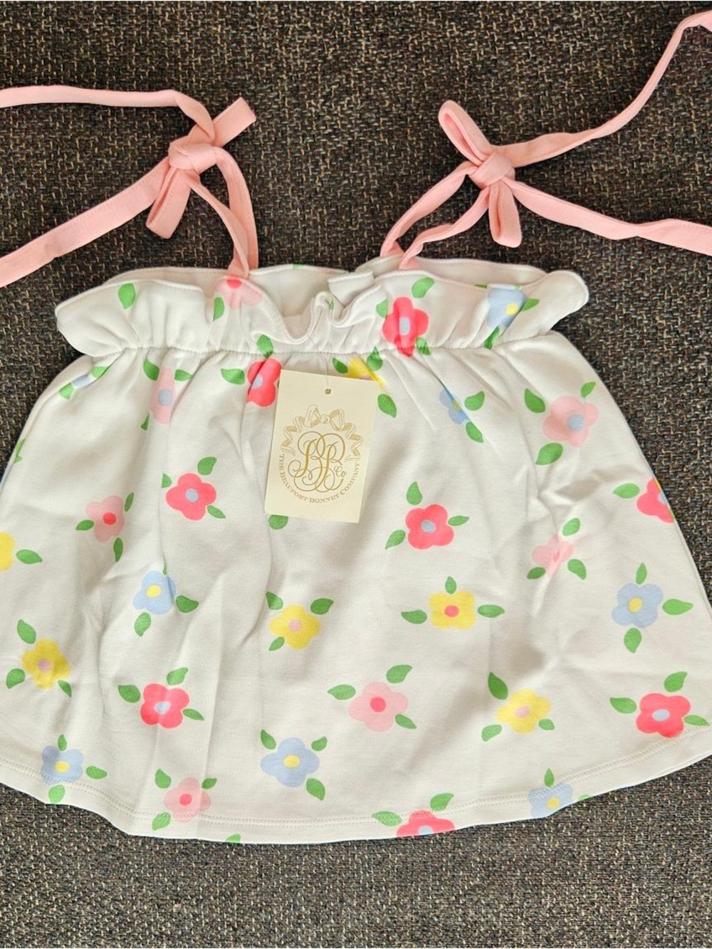 Beaufort Bonnet NWT Girls Tie Tank Top with Pink, Blue & Yellow Floral print